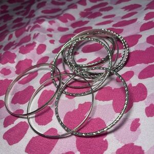 Elegant Silver Bangle Set